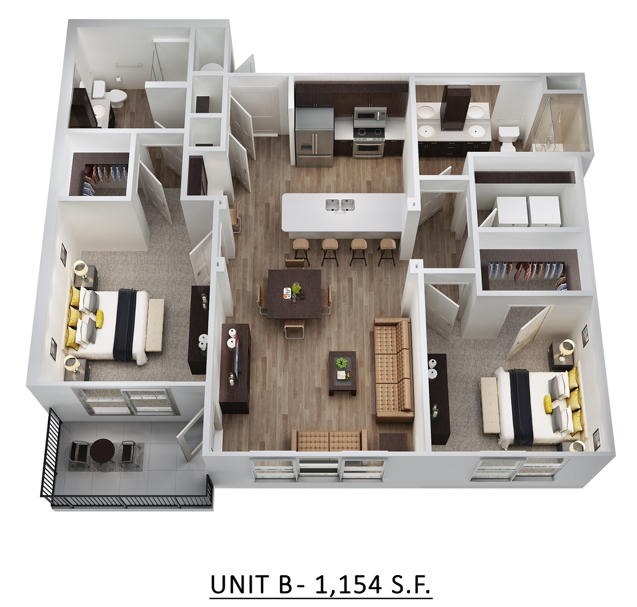 Unit B - 1154 SQ FT